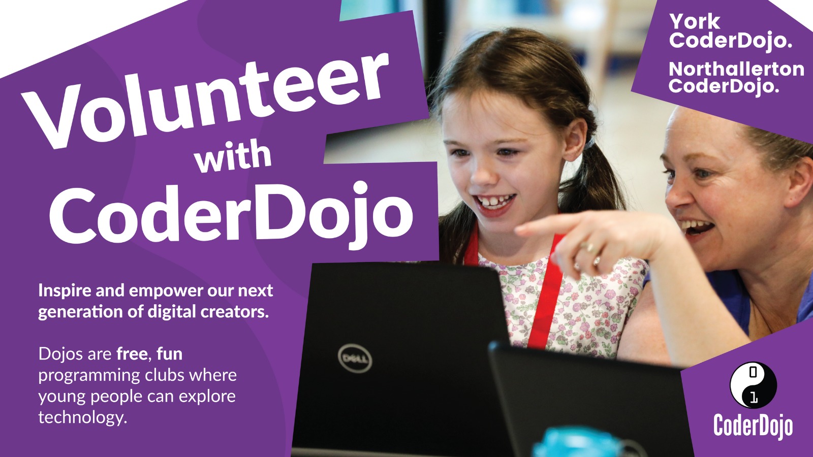 A poster about Volunteering with York CoderDojo